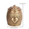 Tea Container Canister Woven Texture Lidded Brass Decorative Plaque Bronze