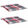 Garden Chair Cushions 2 Pcs Red Checkered Pattern 50x50x4 Cm Oxford Fabric