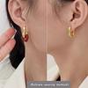 French Retro Romantic Wine Red Heart Pendant Earrings For Women Wedding Party Girls Fashion Zircon Christmas Gift Accessories