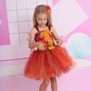 Maple Leaves Princess Dress with Hairpin Thanksgiving DayDress Fashion Dance Costumes  Dance
