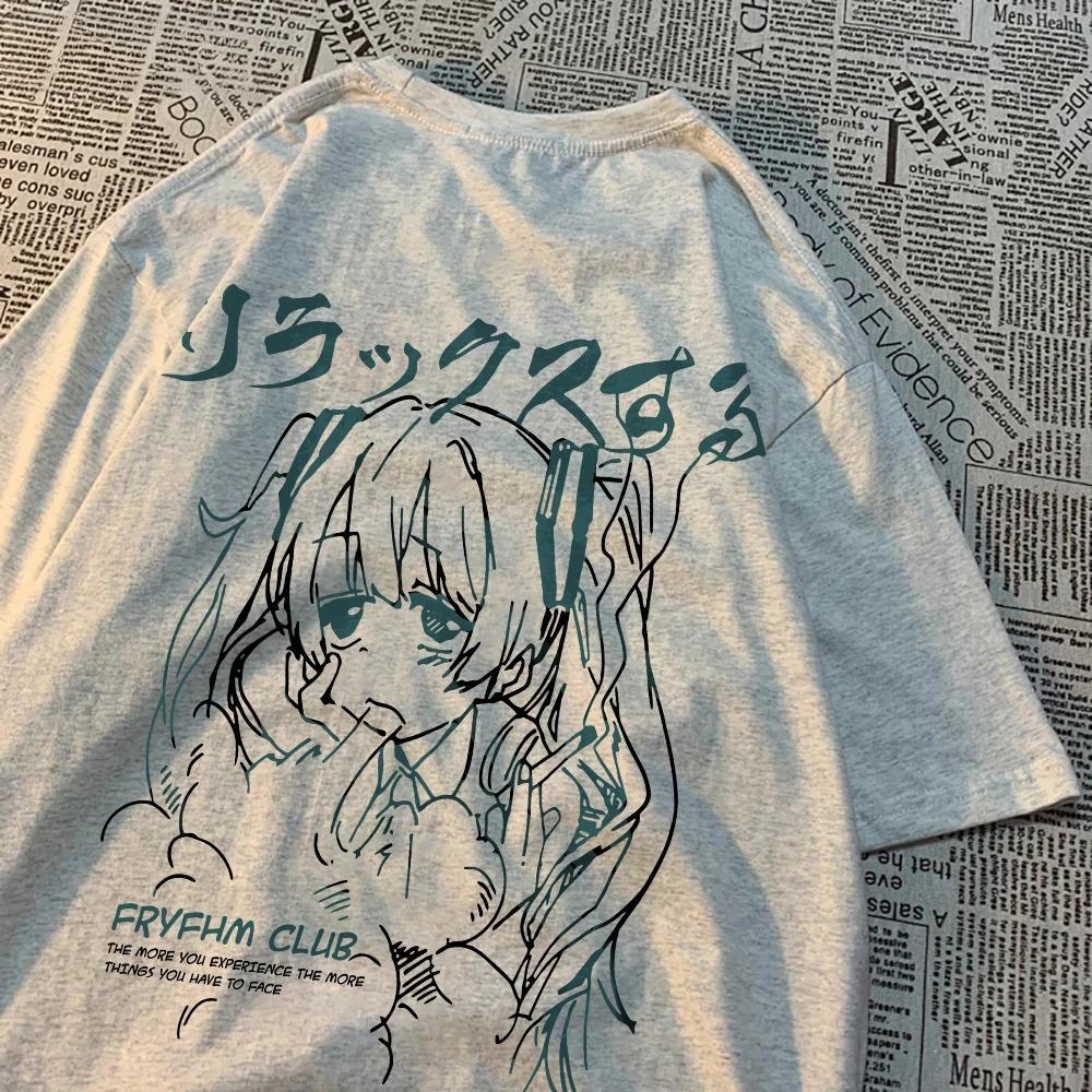 Fashion Cartoon WoUnisex TShirts Cute Girl Figure Printed Streetwear Soft Breathable Summer Street Female Casual Clothing