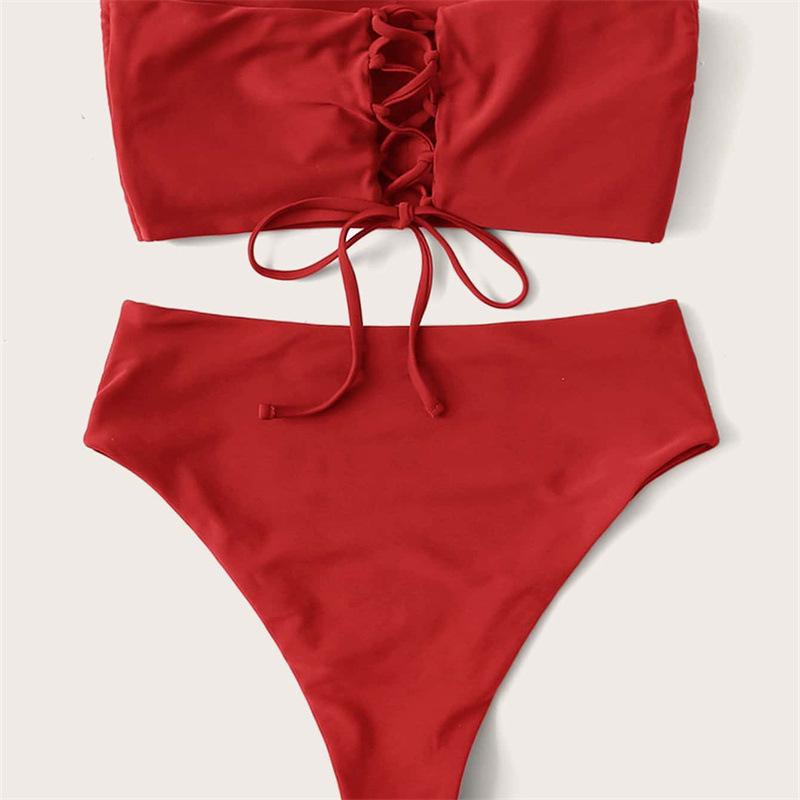 Summer Backless Tight Bikini Split Swimsuit for Women - European & American Style Nylon Swimwear