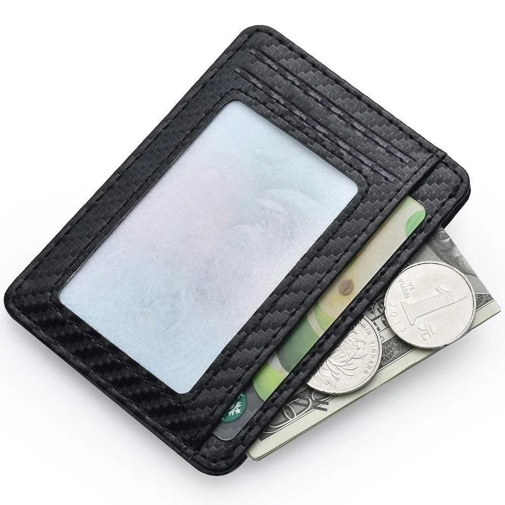 Men's Slim Thin Minimalist Front Pocket Wallets Men Anti Rfid Blocking Protected Magic ID Credit Card Holder PU Leather Wallets