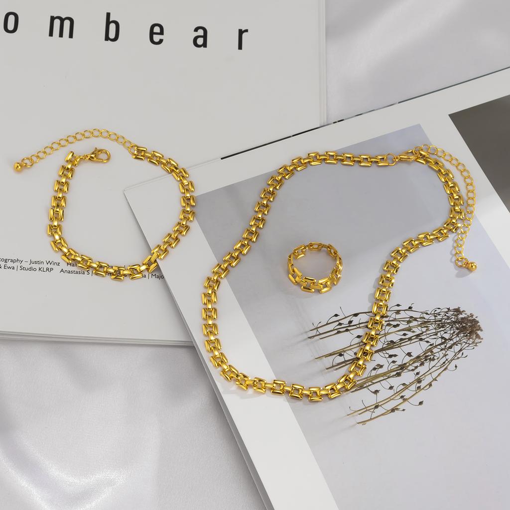IngeSight.Z Vintage Multi Row Chunky Thick Wide Choker Necklaces Collar Gold Color Chain Clavicle Necklaces for Women Jewelry