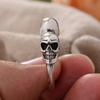 Hot Sell Exaggerated Double Headed Skull Retro Thai Silver Men Finger Ring  For Halloween Gifts No Fade