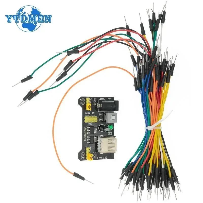MB102 Breadboard Stromversorgungsmodul 3,3V/5V MB-102 830 Punkte Prototypen-Breadboard + 65 Stück Jumper-Kabel DIY für Arduino-Kit