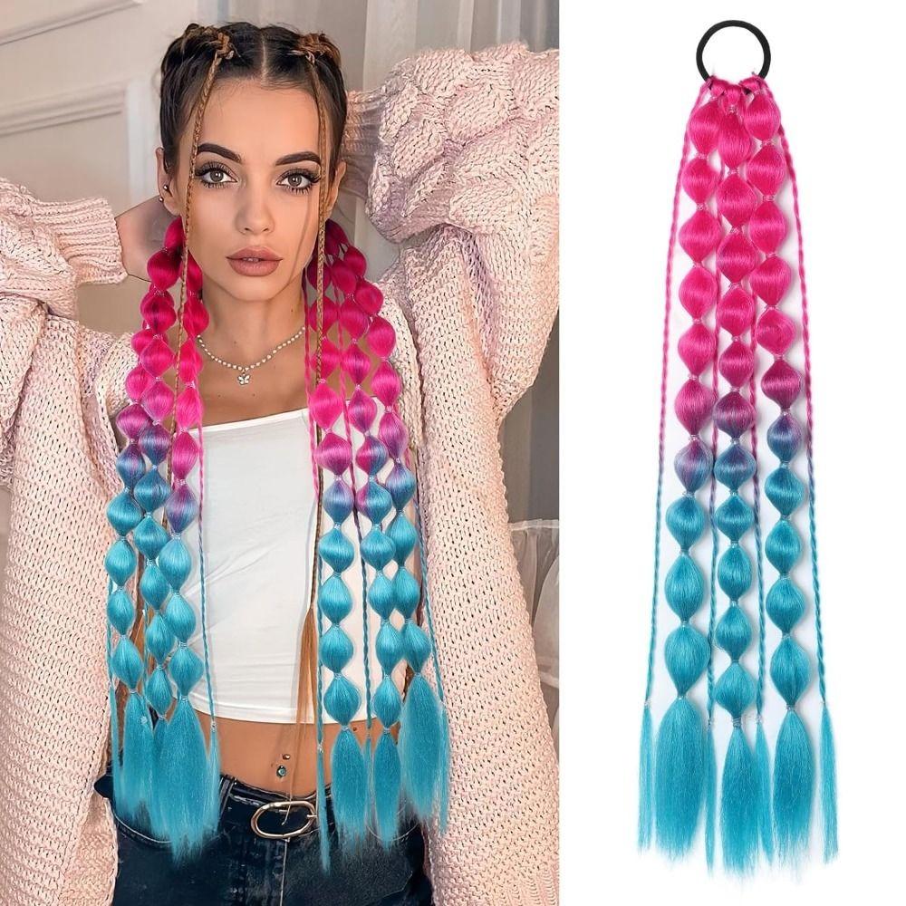 With Hair Tie Colored Hair Extensions 20" Ombre Crazy Hair Day Accessories