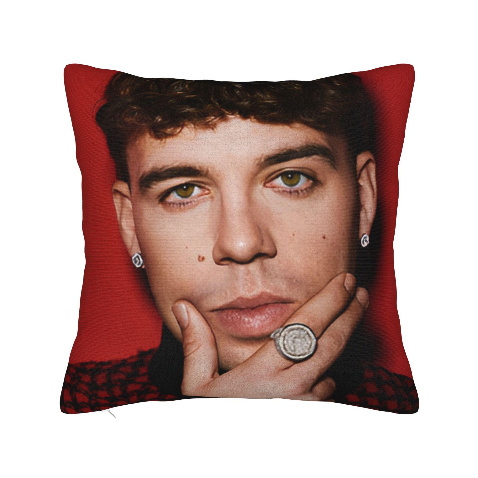 

Singer Quevedo Square Pillow Covers Polyester Living Room Reggaeton Latin Pop Latin Trap Cushion Cover Decor Pillowcase 40*40 12x12Inch