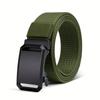 Men's Belt Automatic Metal Buckle Nylon Webbing Outdoor Work Tactical Belt Toothless Automatic Buckle Casual Sports Canvas Belts