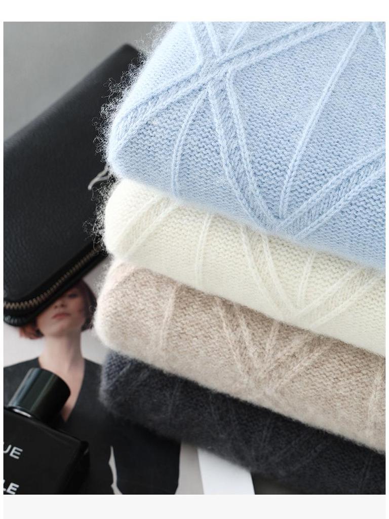 Men's Three-Ply Wool Jacquard Sweater - Warm, Versatile Round Neck for Autumn/Winter Business Casual Wear