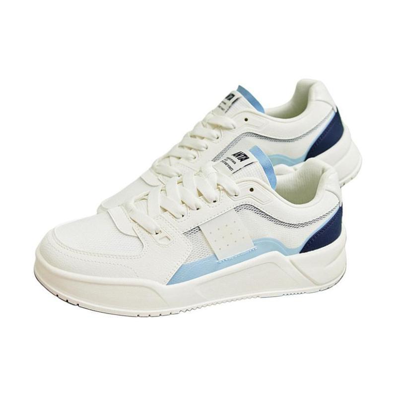 ANTA Life Collection Skateboard Shoes Men's Low top Ivory White/Waterfall Blue Sneakers 112428013-3