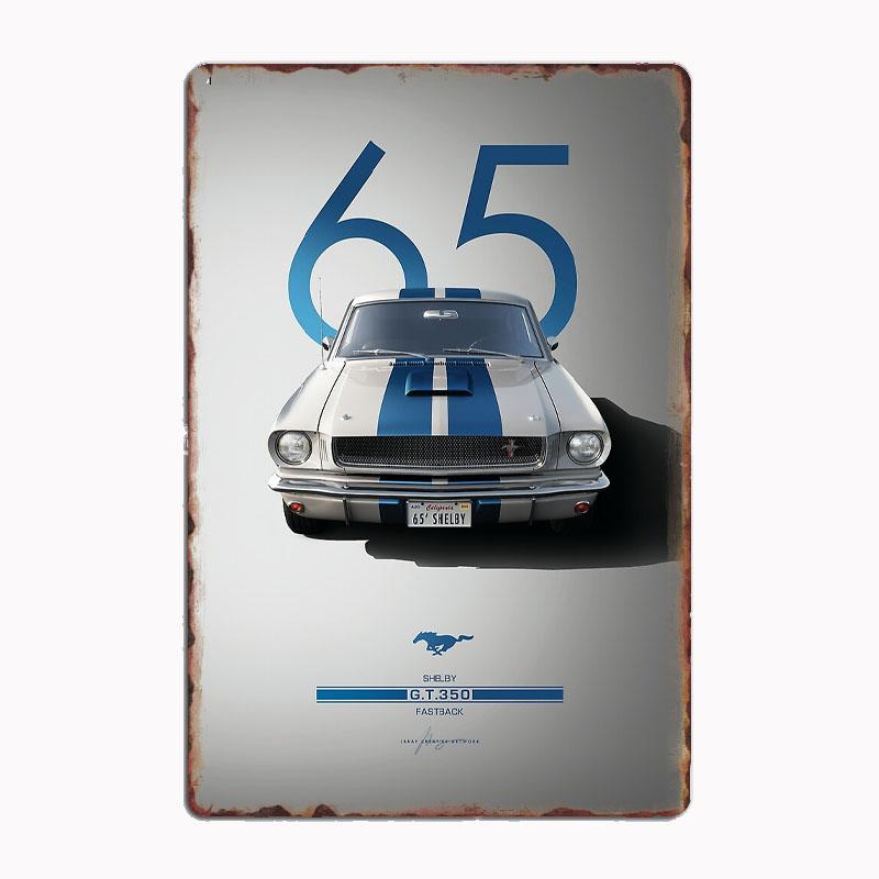 

1966 Shelby Mustang GT350H Fastback Cobra Racing Metal Poster Sign Club Mural Wall Art Plaque Tin Room Decoration Home Deco 20x30cm