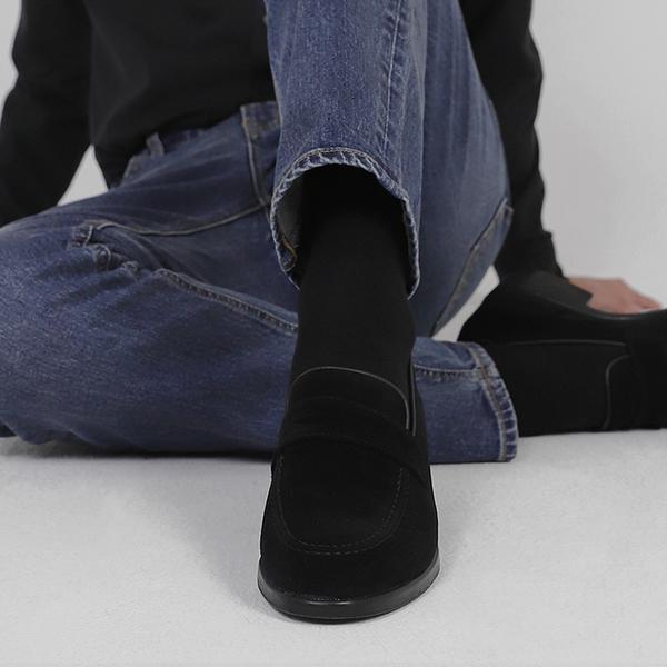 Pascologen MS2105-BK Brandon semišové penny mokasíny U-tip černé [250~280mm]-MS2105-BK