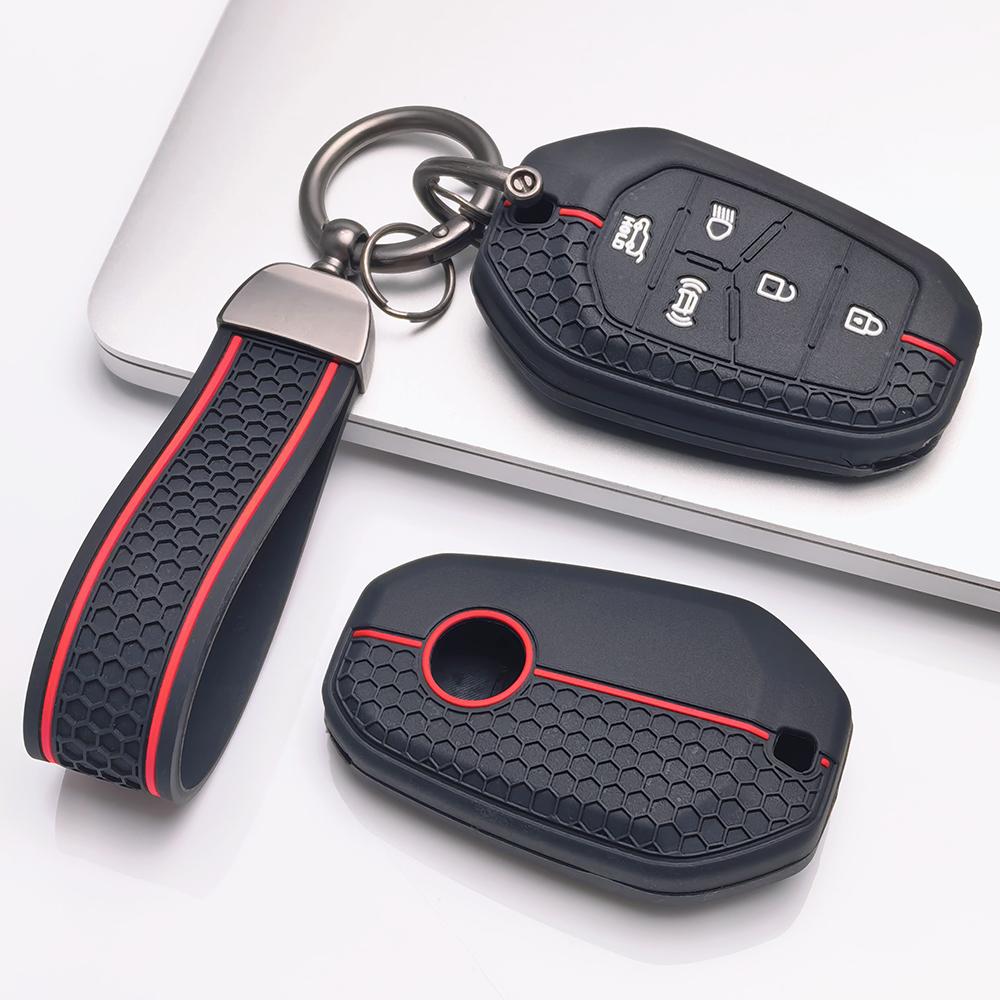 Copri Telecomando per SsangYong Korando Actyon Kyron Rexton Tivoli Musso Torres Rodius Stavic con Portachiavi Accessorio Protettivo Protezione Telecomando