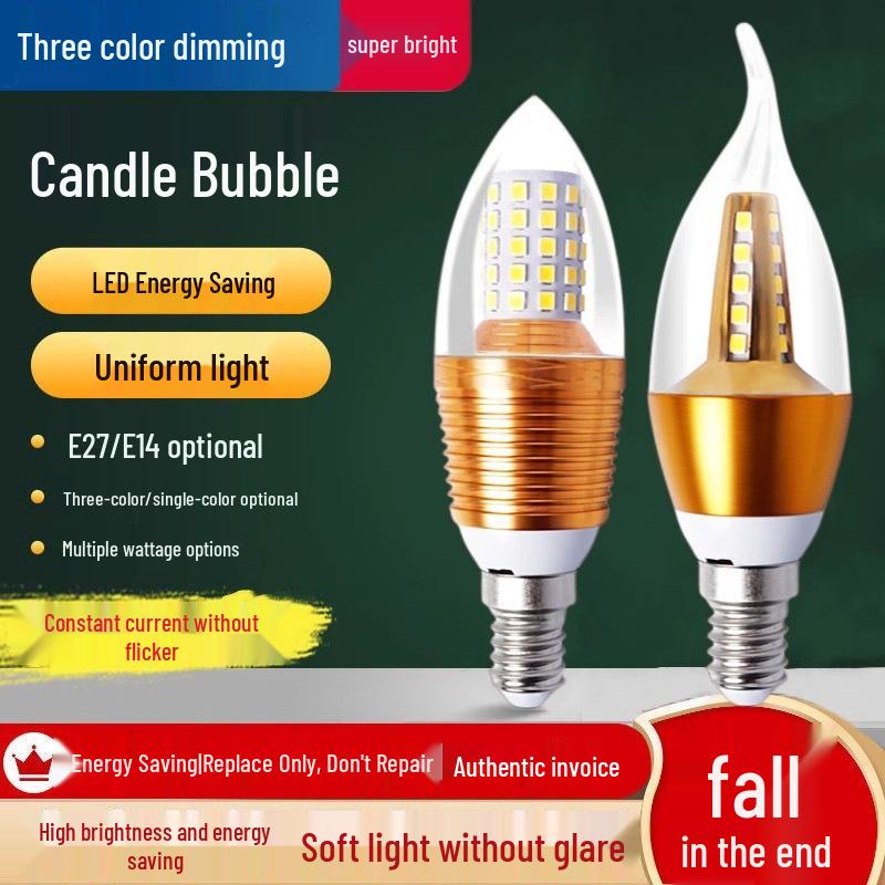 Gypsophila LED Candle Bulb E14 Screw, 5W/7W/9W, Crystal Chandelier Bubble Lamp, Energy Saving