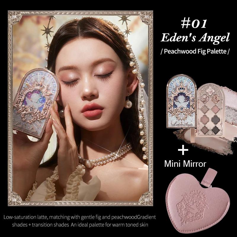 Little Angel Flower Knows Eyeshadow Palette Eye Glitter Make Up Palette Long Lasting 9 Color Eye Shadow For Girl And Women