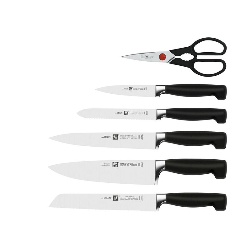 Henkel Zwilling 4-Star Self-Sharpening Knife Block Black 7P (Tax Included)