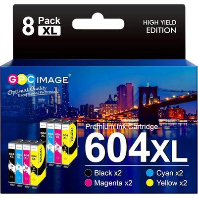 Cartucho de Tinta Compatible - GPC Image - 604 XL - Paquete de 8 - Multicolor - 500 Páginas Negro