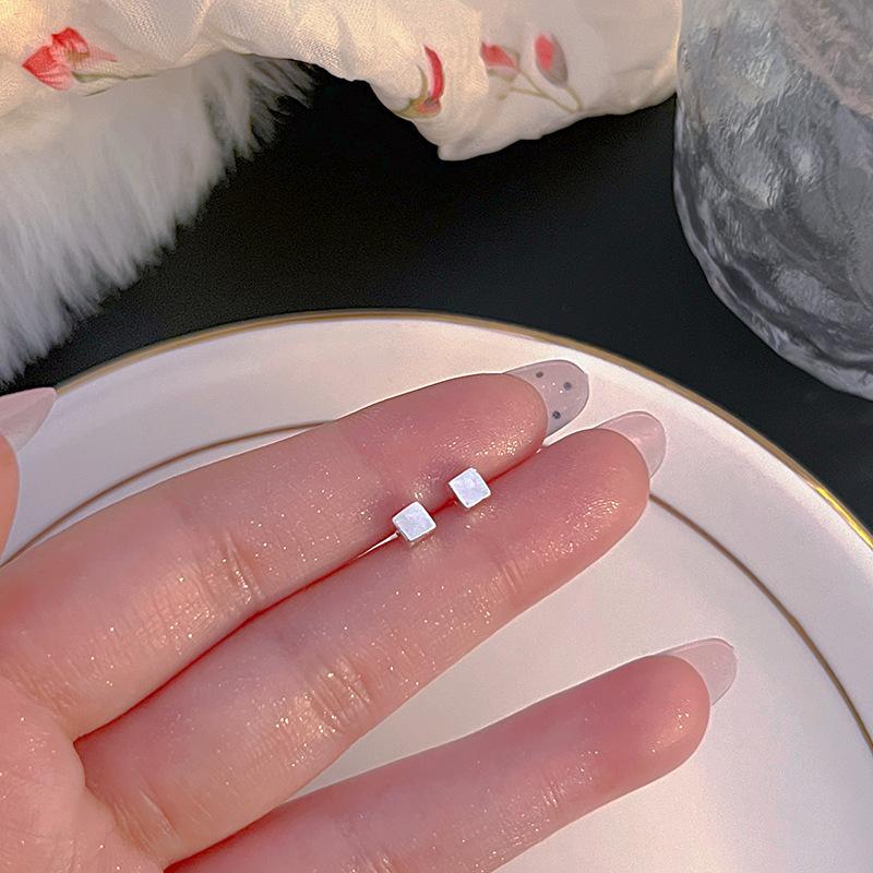 S925 Silver Stud Earrings Women's Ear Hole Earrings Niche Design Earbone Studs High-end Earrings