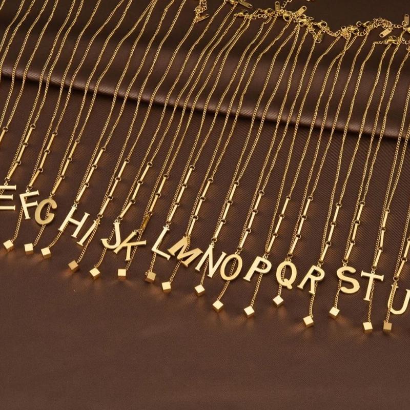 

Women 26 Letters Tassel Necklace Workplace Commuter Steel Titanium Necklace Daily Casual Necklace Gift Giving B