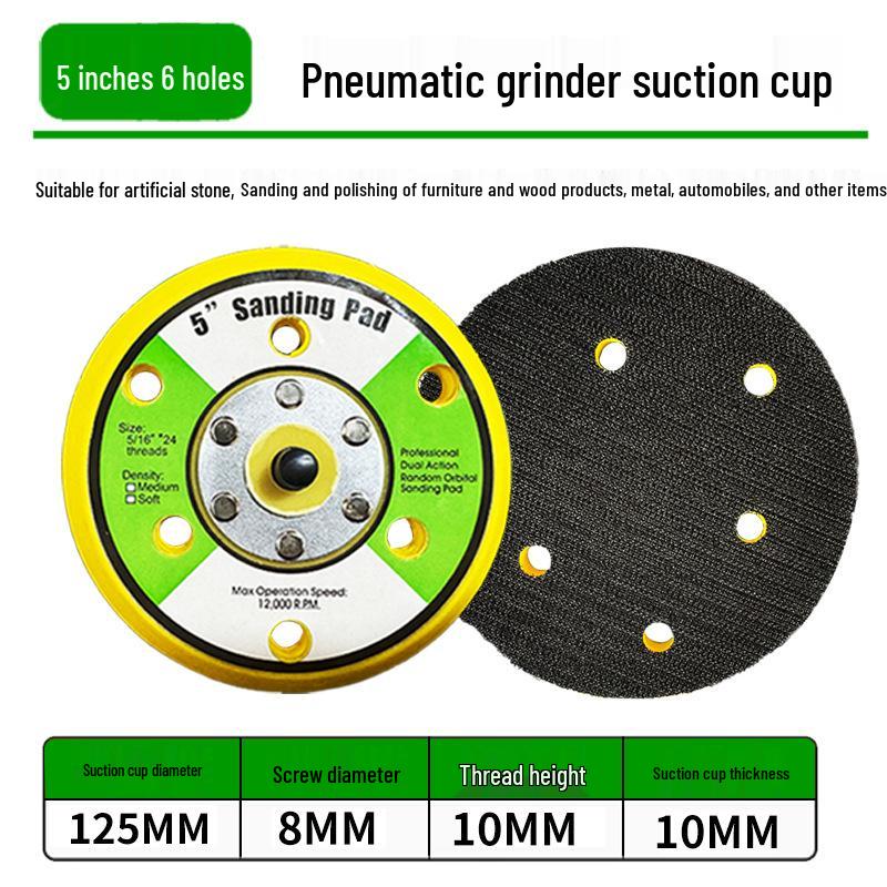 Pneumatic Grinder Sandpaper Discs with Holes: 2", 3", 4", 5" Self-Adhesive Polishing & Suction Cup.