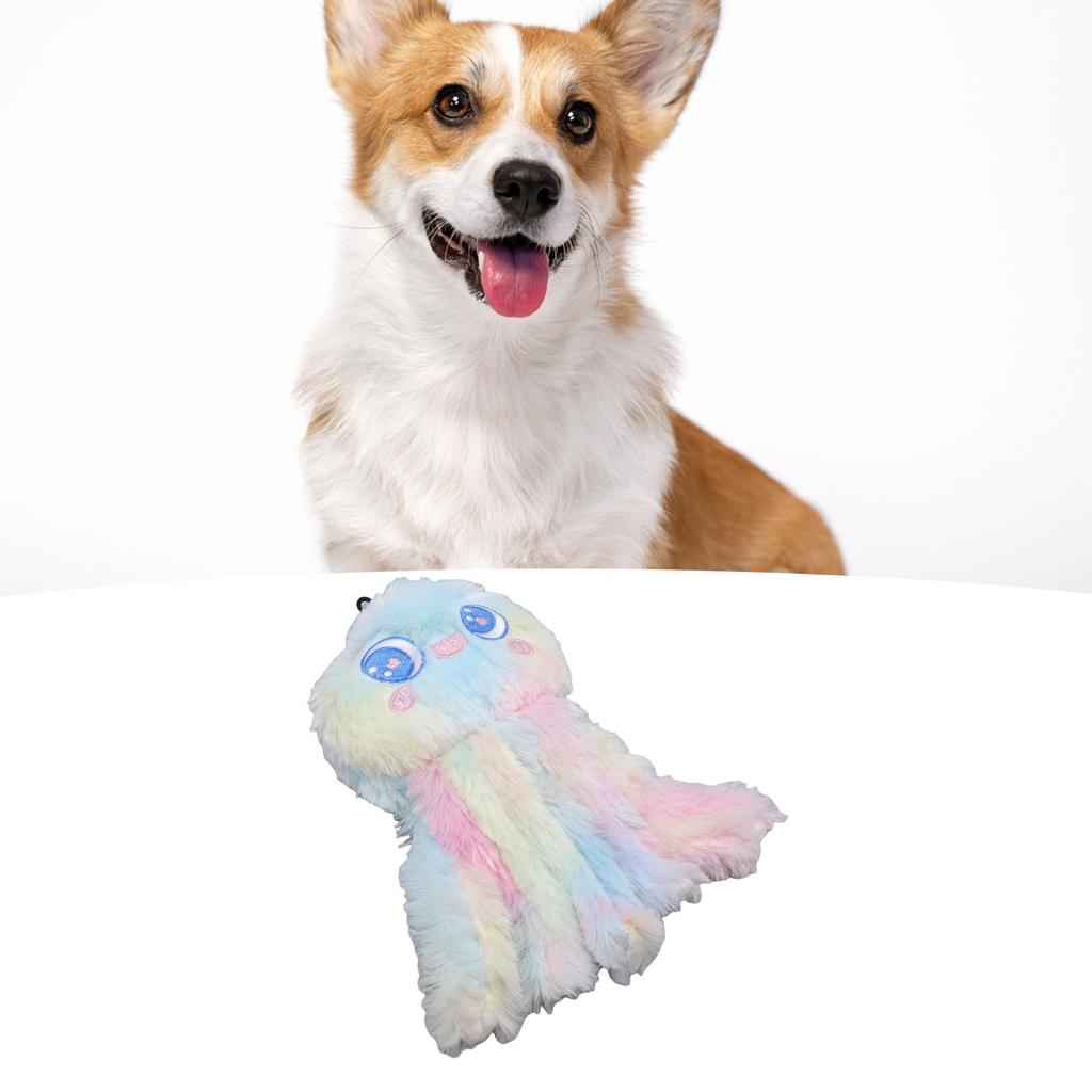Plush Dog Squeaky Toy Shape Stress Relief Stuffed Dog Teething Chewing Toy For Medium Large Dog