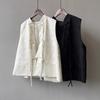 Chinese Plate Button Vest Jacket Spring Jacquard Stand Collar Sleeveless Waistcoat Retro Women Cheongsam Tops