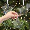 10pcs Clear Acrylic Christmas Ornaments Blank Decoration Carving DIY Projects and Art Crafts Holiday Decoration Hanging Ornament
