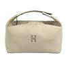 Bridea Black GM Bag Pouch Vanity Bag H Logo Hand Bag Cotton Beige