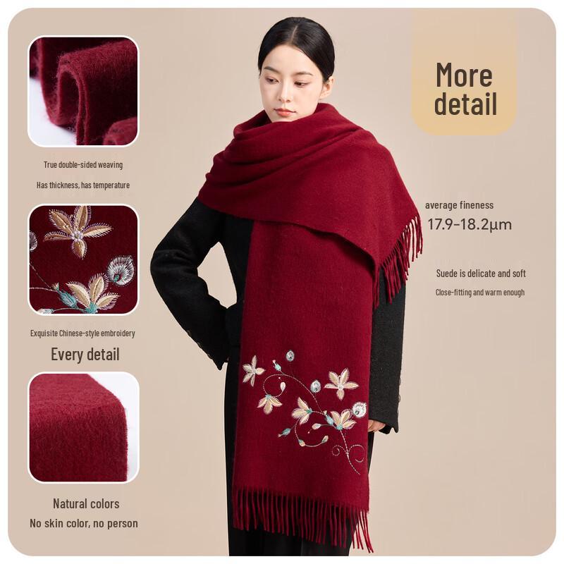 JIUMU Women's Pure Wool Winter Scarf & Shawl Gift Set