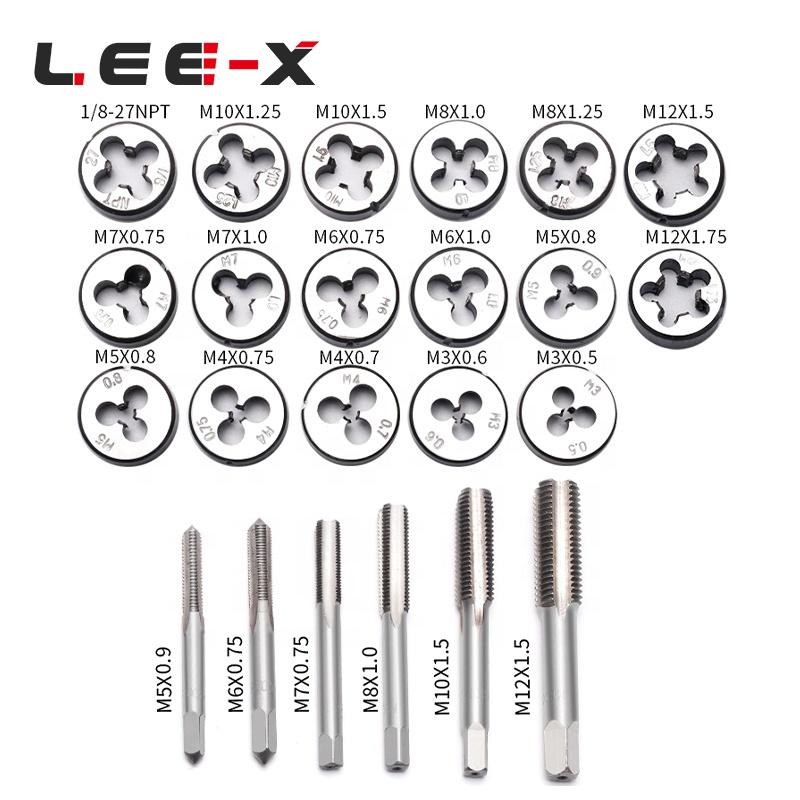 LEE-X 40 PCS TAP&DIE SET Tapping Die Set for Hand Tapping Tools (small Frame) 40PC Metric Thread Gauge Complete Tap Die Set