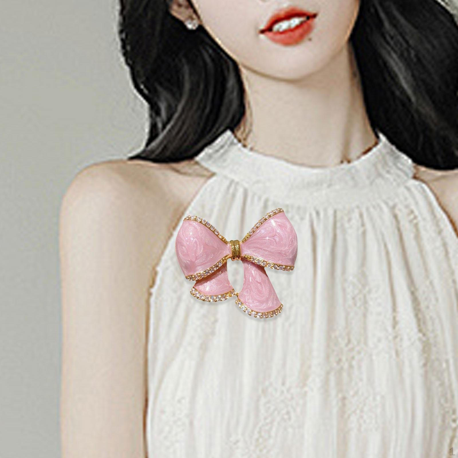 

Bow Brooch Elegant Fashion Charm Bag Pins for Women Girls Hat Prom Shawl Jackets