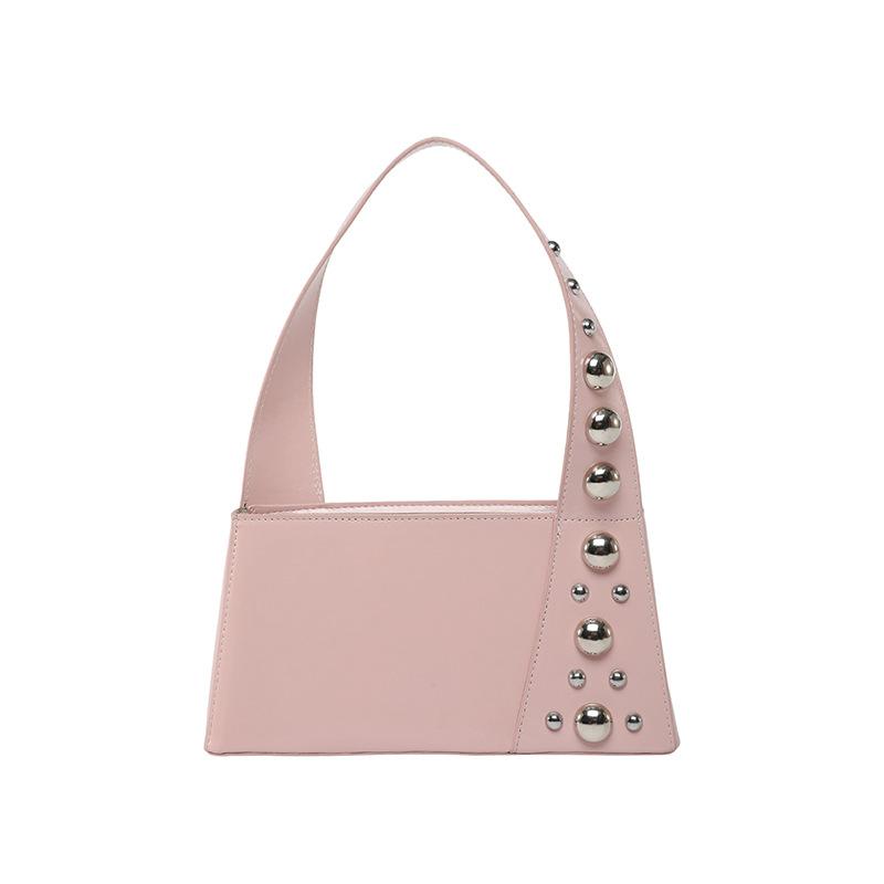 Personalized Rivet Small Bag Autumn 2025 New Korean Version Fashionable Simple Hand Bag Women's Shoulder Armpit Bag Tide