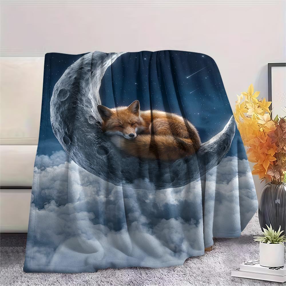 Small animal sleep clouds Print Flannel Blanket,High quality Comfortable for All Seasons,Home Decor,Warmth and Comfort,Perfect for Christmas Gifts