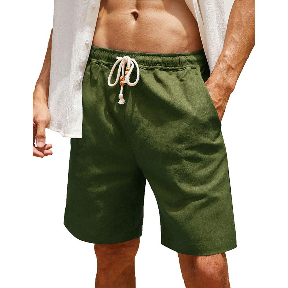 Men's Casual Shorts Summer Fashion Middle Pants Beach Style Simple Loose Drawstring Elastic Waist Jogging Sports
