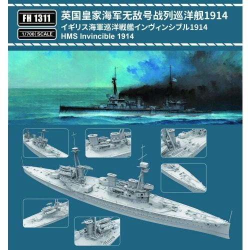 Flyhawk Models 1/700 Royal Navy HMS Invincible 1914 Plastic Model