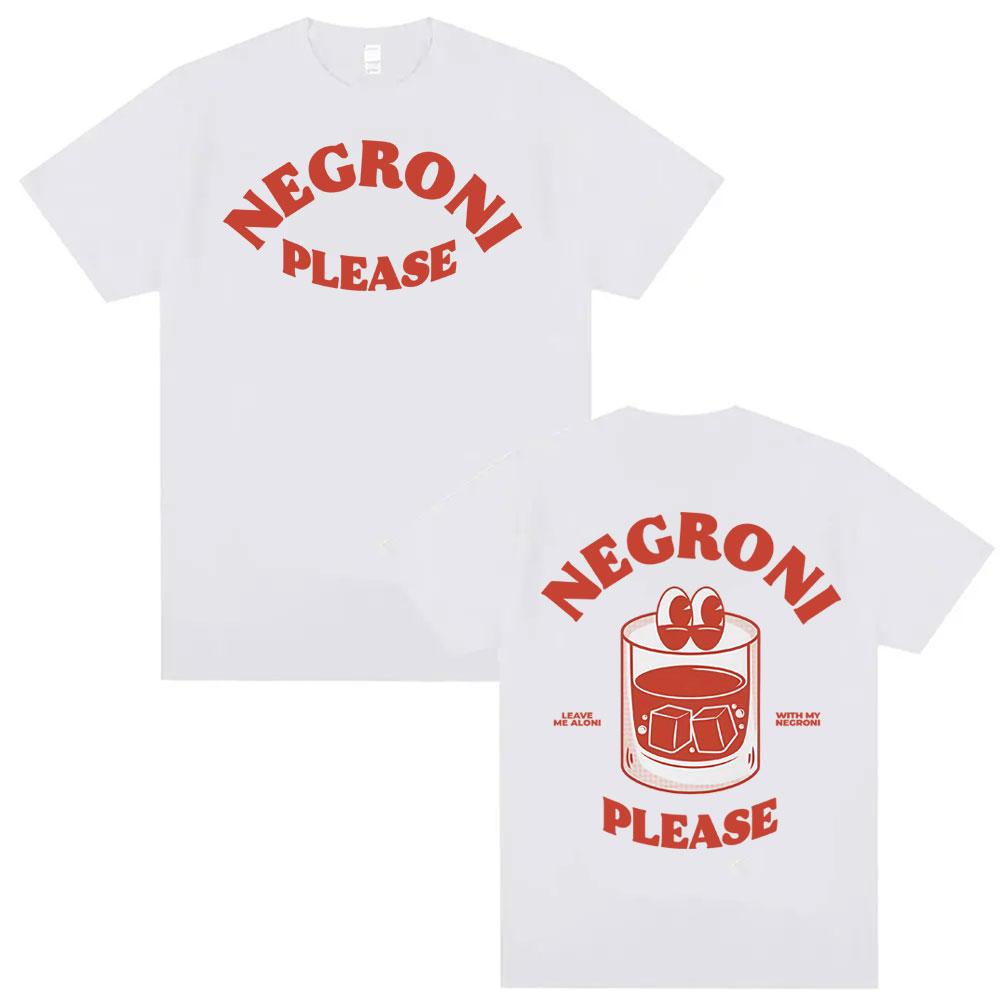 Negroni Please Maglietta a Tema Cartone Animato Divertente Cocktail Drink Grafica Carina Magliette Uomo Donna Hip Hop Estiva Manica Corta