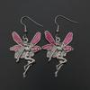 Vintage Fashion Statement Angel Fairy Red Wings Pendant earrings for Women earrings Jewelry Punk Goth Gothic Wicca Accessories