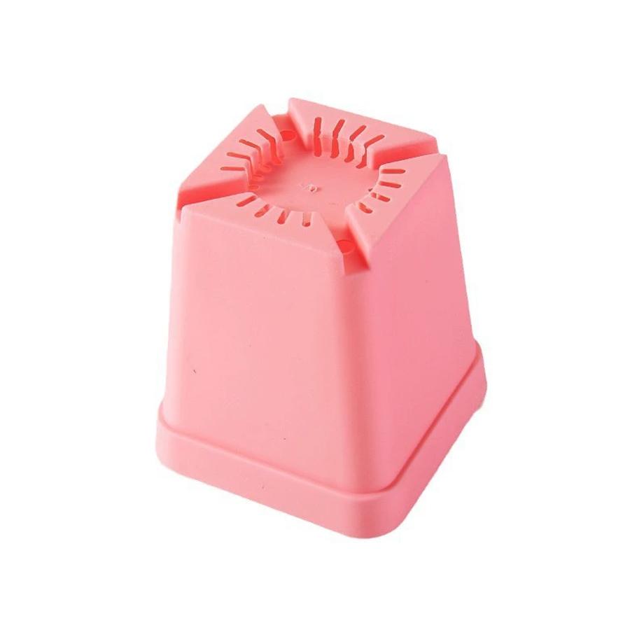 6/12pcs Colorful Square Flower Pot with Tray Offices Indoor Outdoor Decor Flower Beds Garden Nurseries Plastic Flowerpot XJM