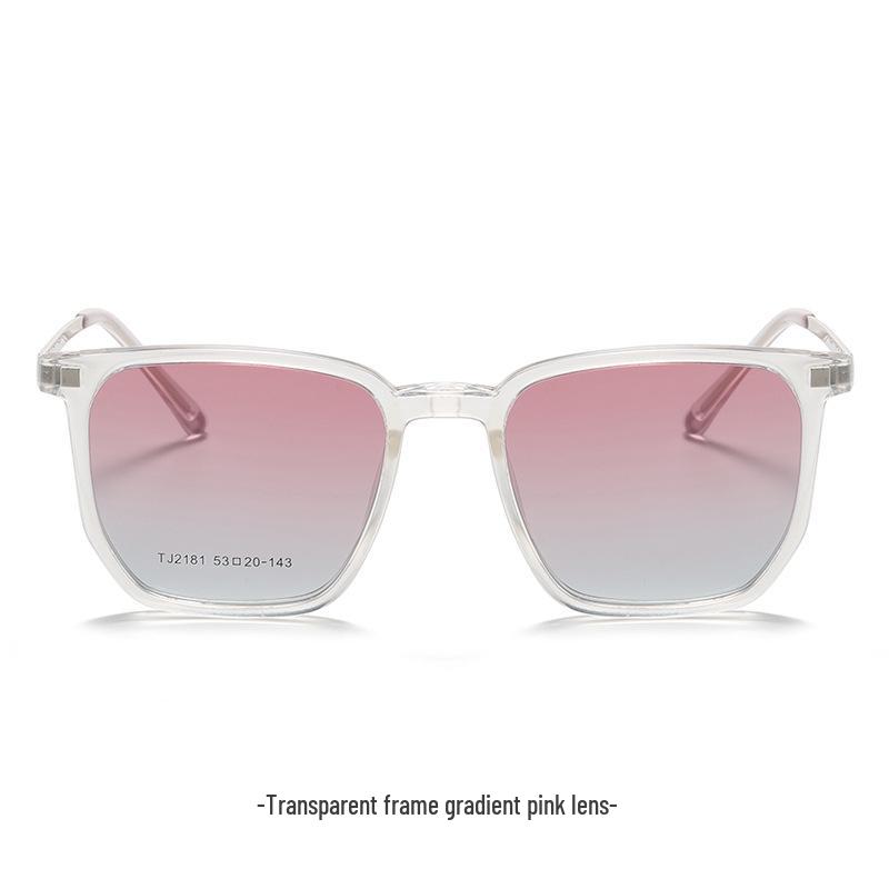 2181 Women's Polarized Magnetic Clip-On Dual-Use Prescription Glasses and Blush Gradient Sunglasses