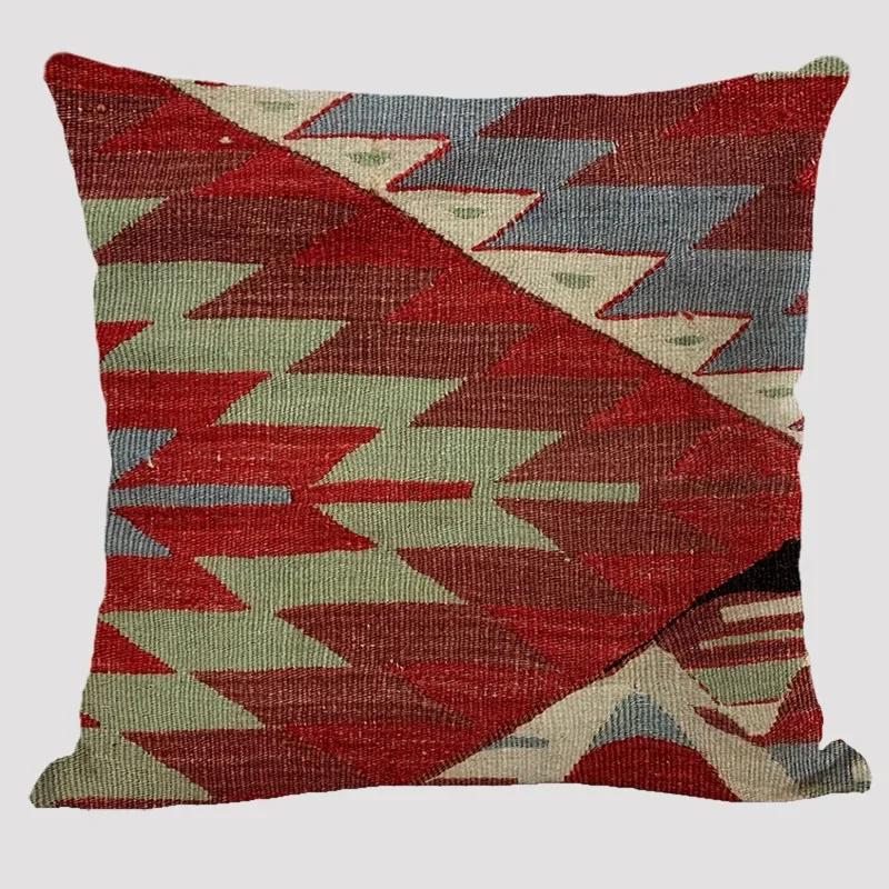 

Bohemian Patterns Linen Cushions Case Multis Abstract Ethnic Geometry Print Decorative Pillows Case Living Room Sofa PillowB-,(2) 66x66cm