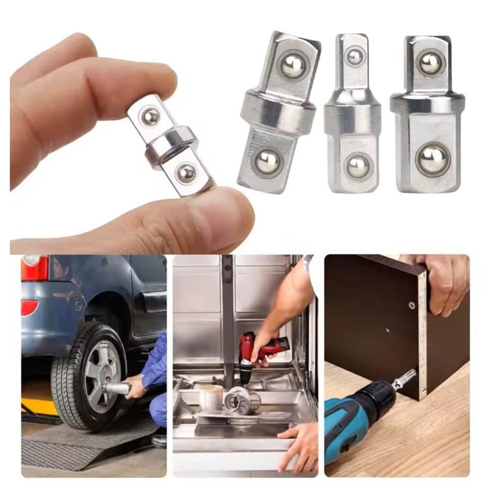 1/3Pcs 1/4 3/8 1/2 inch double-sided head socket adapter impact drive ratchet wrench socket adapter repair hand tool