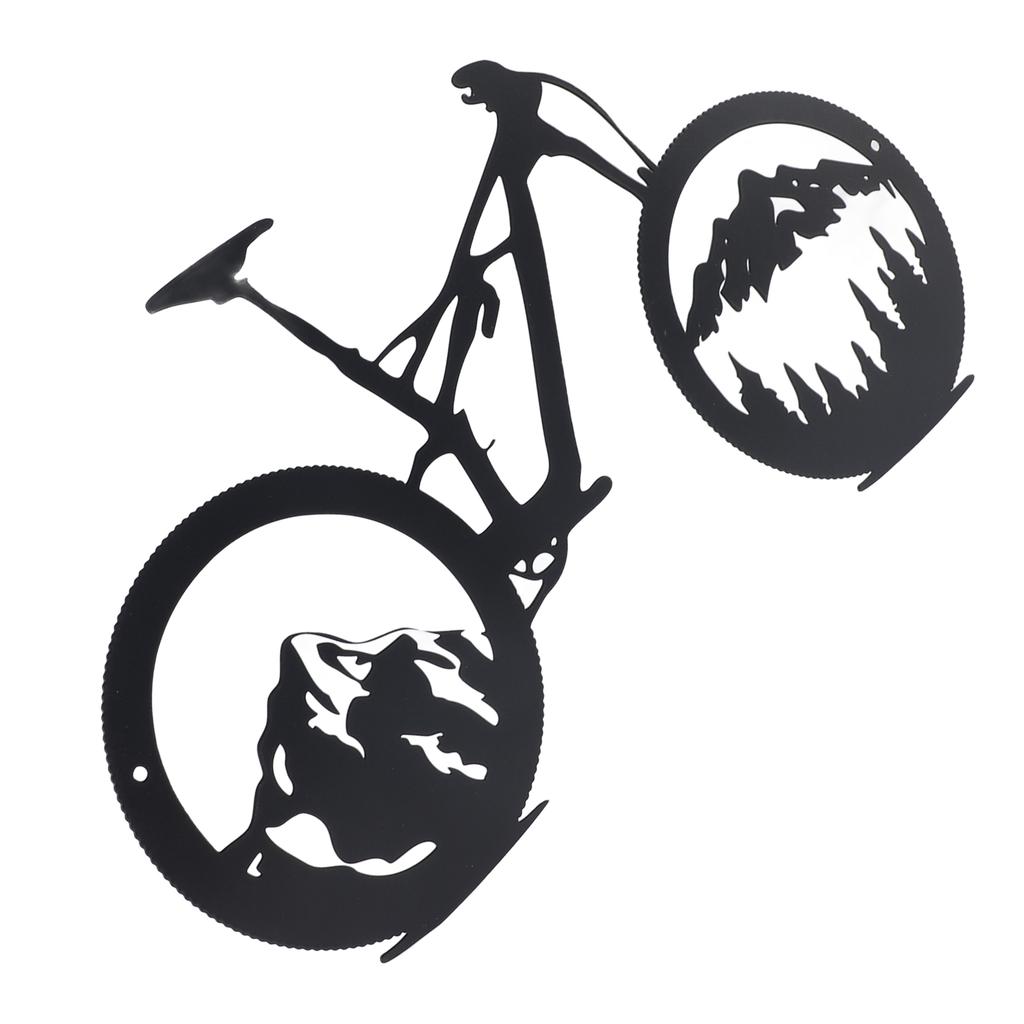 Metal Bike Wall Art Exquisite Fashionable Shatterproof Mountain Forest Bicycle Wall Decor for