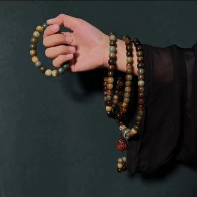 Fashion Colorful Rosary Beads Bracelets Tassel Multilayer Dunhuang Bodhi Bracelet Jewelry Wooden Prayer Beads Necklace Gifts