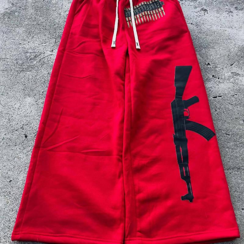 Autumn and Winter Trendy Pattern Printed Casual Hip Hop Loose Pants for Men and Women