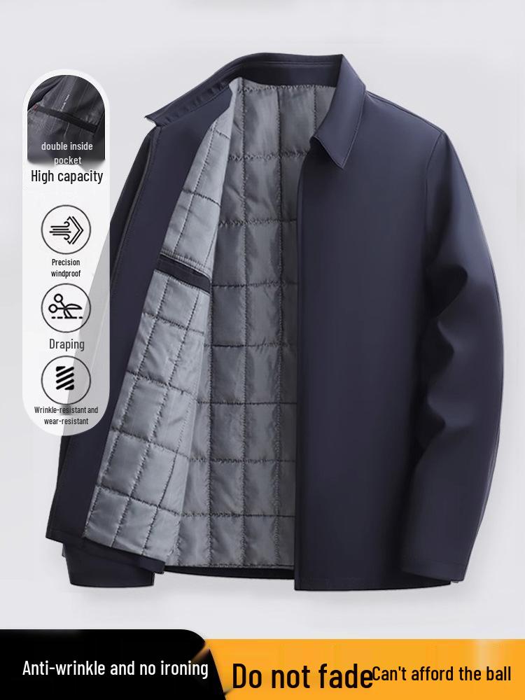 Men's Spring-Autumn Casual Jacket - Mid-aged & Elderly High-end Business Coat