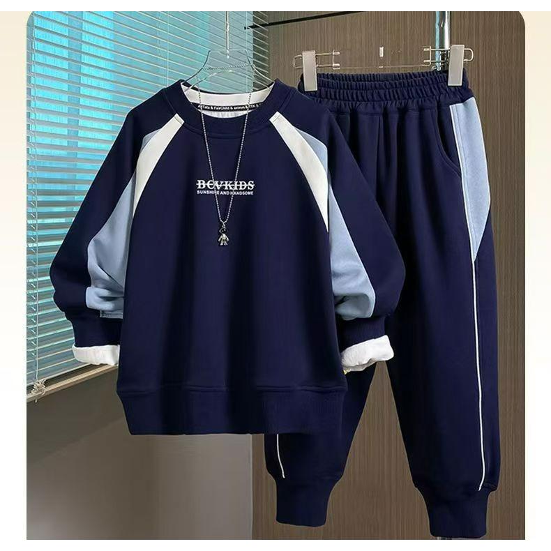 Boys' Autumn Suits, Spring and Autumn Models, Western Style Children's Fashionable Boys' Sweaters, Sports Two-piece Suits