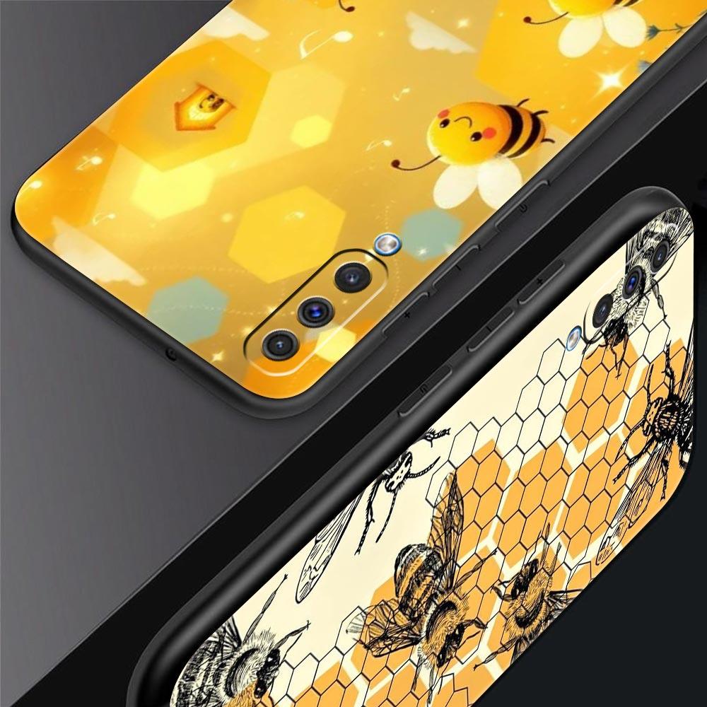 Honeybee Flower Pattern Phone Case for Samsung Galaxy A56 A36 A26 A16 A34 A24 A42 A22 A20 A12 A40 A30 A10 Soft TPU Cover Shell