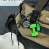 Mini Barbell Plates Key Chain with D-shaped Buckle Simulation Dumbbells Keyring  Gifts