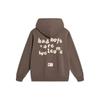 Li Ning Badfive Letter Hooded Pullover Fleece Sweatshirt Unisex Sweatshirt Charcoal-Brown AWDT879-5